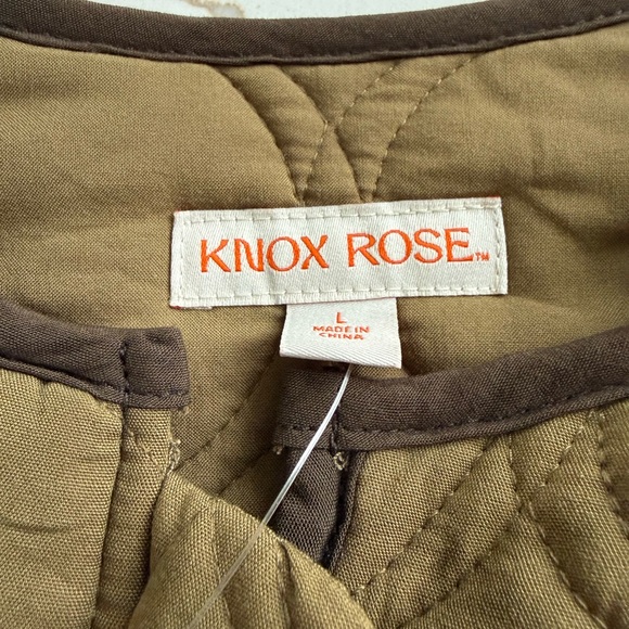NWT! Size L Knox Rose Women's Olive Quilted Utility Jacket! - Picture 4 of 4